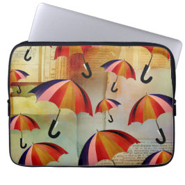 UMBRELLA PATTERNS IN A CAPTIVATING COLLAGE LAPTOP SLEEVE