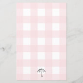 Umbrella Pink Gingham Baby voorspellingen spel (Achterkant)