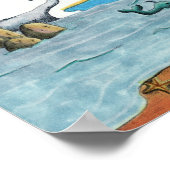 Umbrella Ride over de oceaan Poster (Hoek)