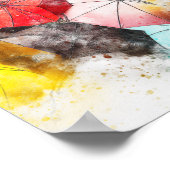 Umbrellas Colorful Abstract Poster (Hoek)