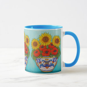Umbria Bouquet Poppy Sunflower Coffee Mok