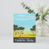 Umbrië Italië reisposter Briefkaart (Staand voorkant)