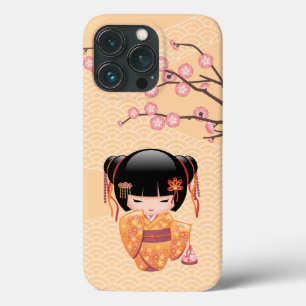 Ume Kokeshi Doll - Japanse peach Geisha Girl iPhone 13 Pro Hoesje