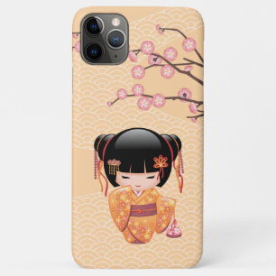 Ume Kokeshi Doll - Japanse peach Geisha Girl iPhone 11 Pro Max Hoesje