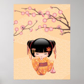 Ume Kokeshi Doll - Japanse peach Geisha Girl Poster (Voorkant)