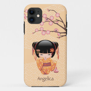 Ume Kokeshi Pop - Japanse Perzik Geisha Meisje iPhone 11 Hoesje