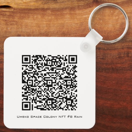 Umeko Space Colony NFT #8 Regen sleutelhanger (Achterkant)