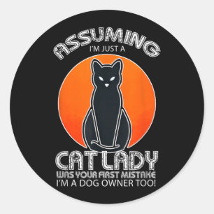 Uming Kat Dame Halloween _ Hond En Zwarte Kat Ronde Sticker