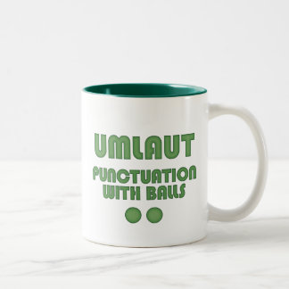 Umlaut Balls (groen) Tweekleurige Koffiemok