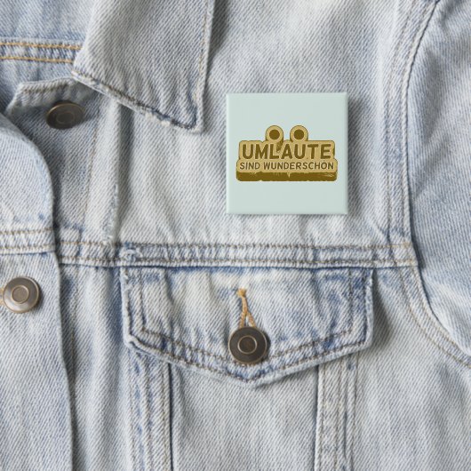UMLAUT Duits taaldocent of student Vierkante Button 5,1 Cm (In situ)