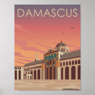 Ummayad Moskee Damascus Beroemde Reisplaats Poster