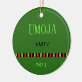 Umoja - Kwanzaa Dag 1 Groen Keramisch Ornament (Links)