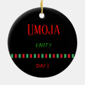 Umoja - Kwanzaa Dag 1 | Versiering Keramisch Ornament (Achterkant)