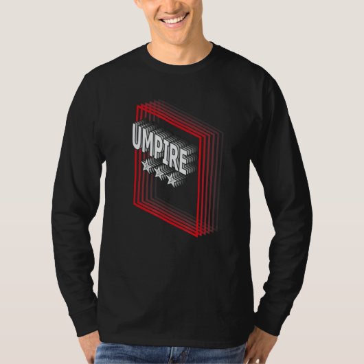 Umpire Job Title Appreciation Retro T-shirt (Voorkant)