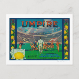 Umpire Lemon LabelClaremont, CA Briefkaart