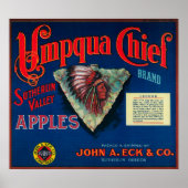 Umpqua Chief Apple Crate LabelSutherlin, OF Poster (Voorkant)