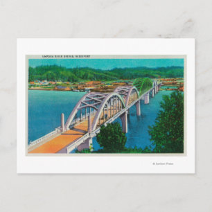 Umpqua Rivierbrug in Reedsport, Oregon Briefkaart