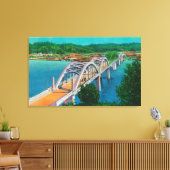 Umpqua Rivierbrug in Reedsport, Oregon Canvas Afdruk (Insitu (Woonkamer))