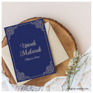 Umrah Mubarak Blauw Gift Islamitisch Wenskaart Kaart