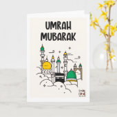 Umrah Mubarak Kaart (Gele Bloem)