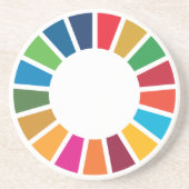 UN 17 SDGs Round Sandstone Onderzetter (Voorkant)