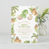 Un-A-Saurus dinosaure anniversaire Invitation (Debout devant)