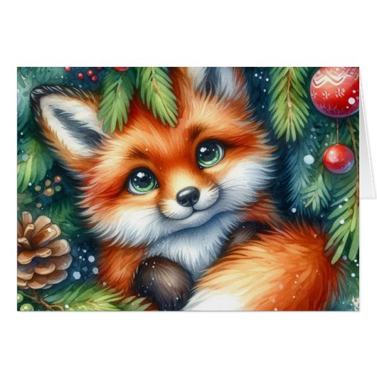 Un adorable renard rouge de Noël (Devant horizontal)