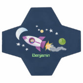 Un adorable vaisseau-fusée dans l'espace dessin an (Plat)