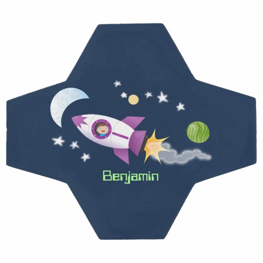 Un adorable vaisseau-fusée dans l'espace dessin an (Plat)