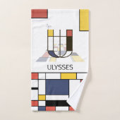 Un agréable néoplasticisme Art Monogramme. Lettre  (Serviette à main)