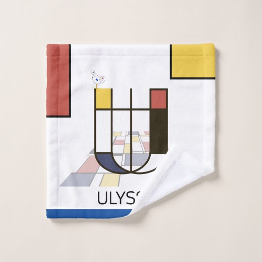 Un agréable néoplasticisme Art Monogramme. Lettre (Gant de toilette)