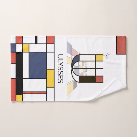 Un agréable néoplasticisme Art Monogramme. Lettre  (Serviette à main)