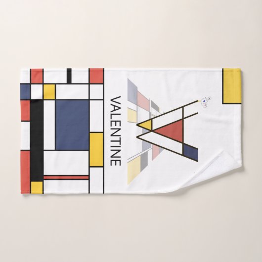 Un agréable néoplasticisme Art Monogramme. Lettre (Serviette à main)