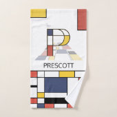 Un agréable néoplasticisme Art Monogramme. Lettre (Serviette à main)
