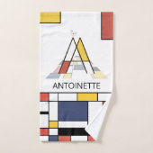 Un agréable néoplasticisme Art Monogramme. Lettre  (Serviette à main)