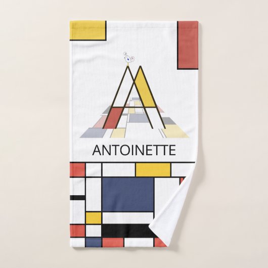 Un agréable néoplasticisme Art Monogramme. Lettre  (Serviette à main)