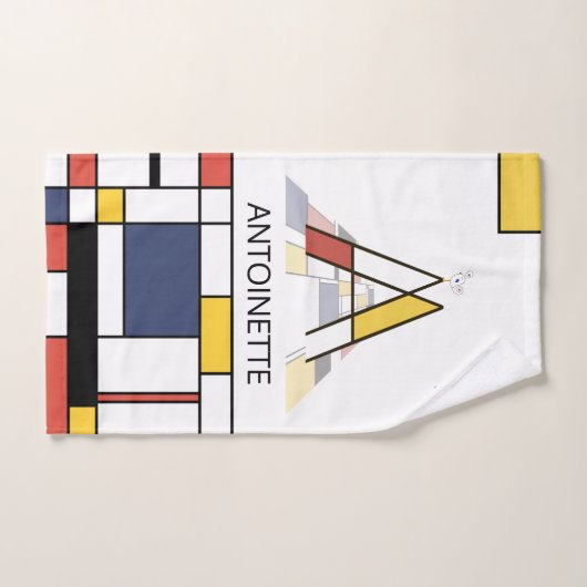 Un agréable néoplasticisme Art Monogramme. Lettre  (Serviette à main)