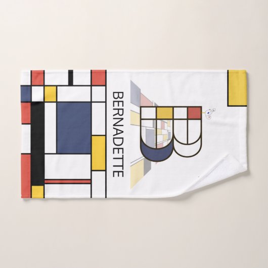 Un agréable néoplasticisme Art Monogramme. Lettre  (Serviette à main)