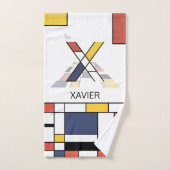Un agréable néoplasticisme Art Monogramme. Lettre  (Serviette à main)