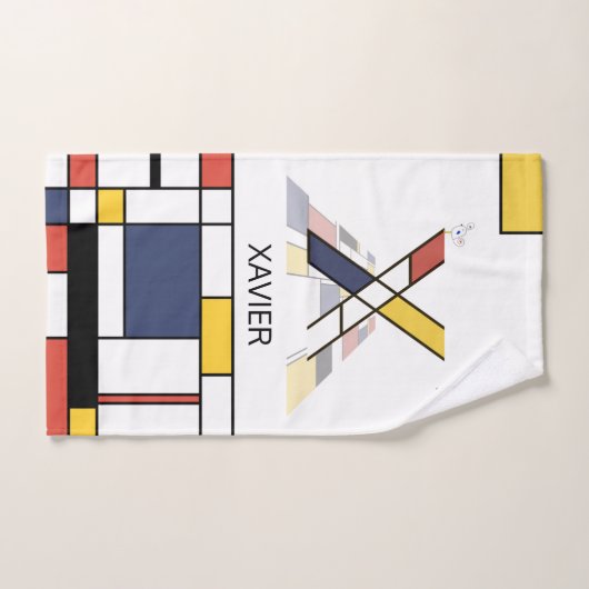 Un agréable néoplasticisme Art Monogramme. Lettre (Serviette à main)