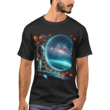 Un Alien regarde vers l'espace T-shirt