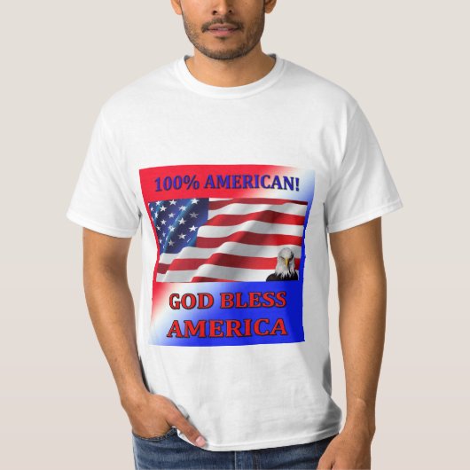 Un Américain-Dieu 100% bénissent le T-shirt des (Devant)