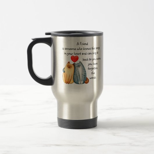 Un Ami Aimé Aimer Citation Cute Cats Mug (Gauche)