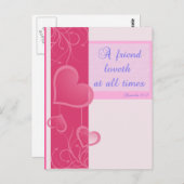 "Un ami aime en tout temps" Carte postale (Devant / Derrière)