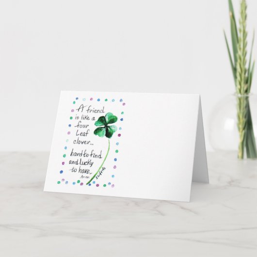 Un ami est comme une carte à quatre feuilles (Devant)