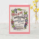 Un ami est un... Carte de voeux de devis de jardin (Fleur jaune)