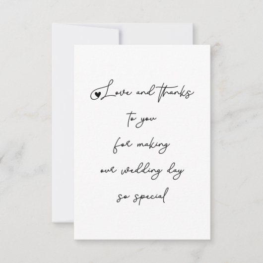 Un amour unique et merci Mariage Script photo (Devant)