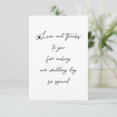 Un amour unique et merci Mariage Script photo (Debout devant)