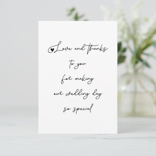 Un amour unique et merci Mariage Script photo (Debout devant)