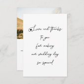 Un amour unique et merci Mariage Script photo (Devant / Derrière)